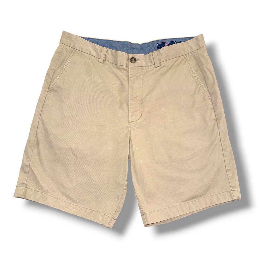 Vineyard Vines Mens 34 Breaker Shorts Khaki Tan Chino Cotton Stretch 1H0462